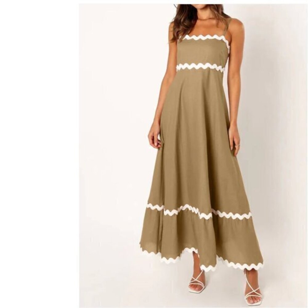 NWT! Women's Brown/Beige/Khaki Long Summer Sundress XL
